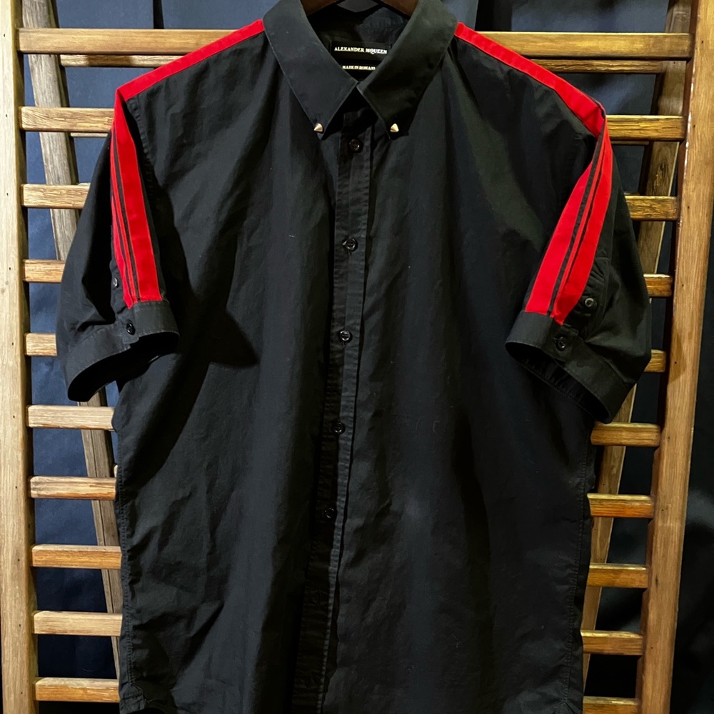 Alexander McQueen Black and Red Casual Button Down Shirt